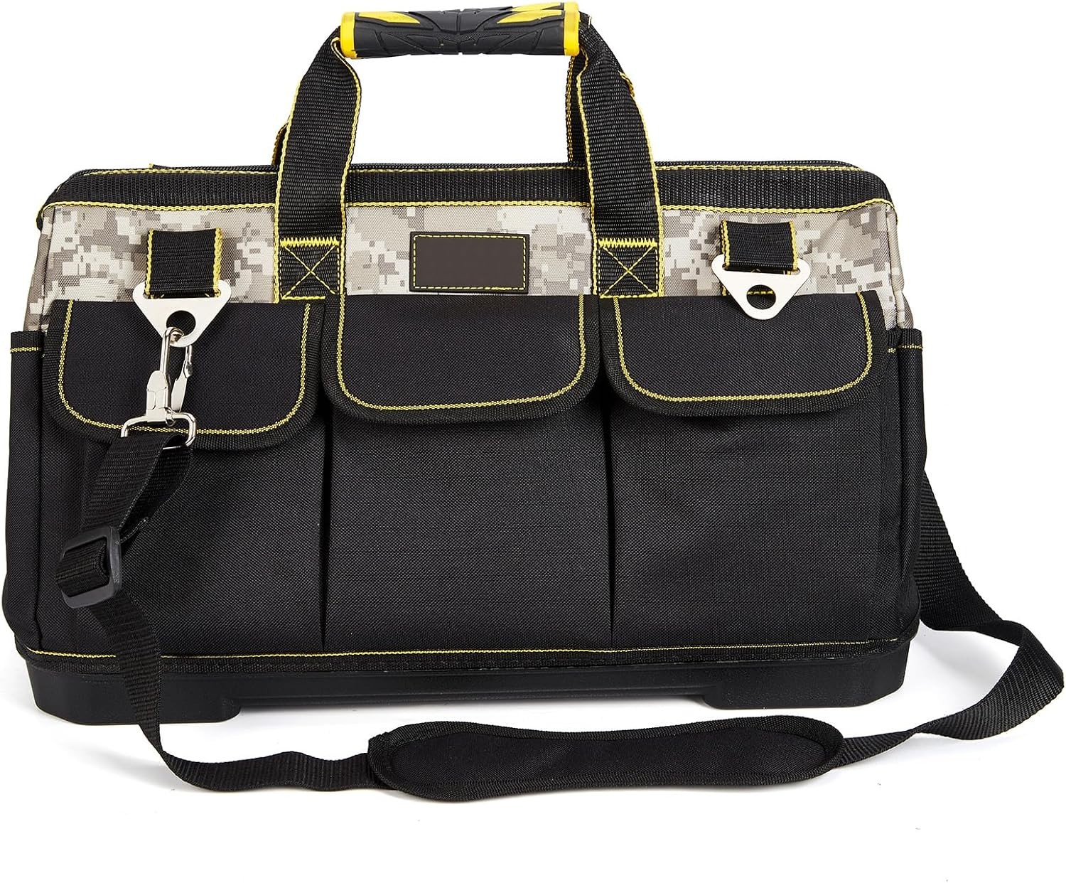 20Inch Heavy Duty Waterproof Tool Tote Wide Mouth Molded Base Shoulder Strap Bag