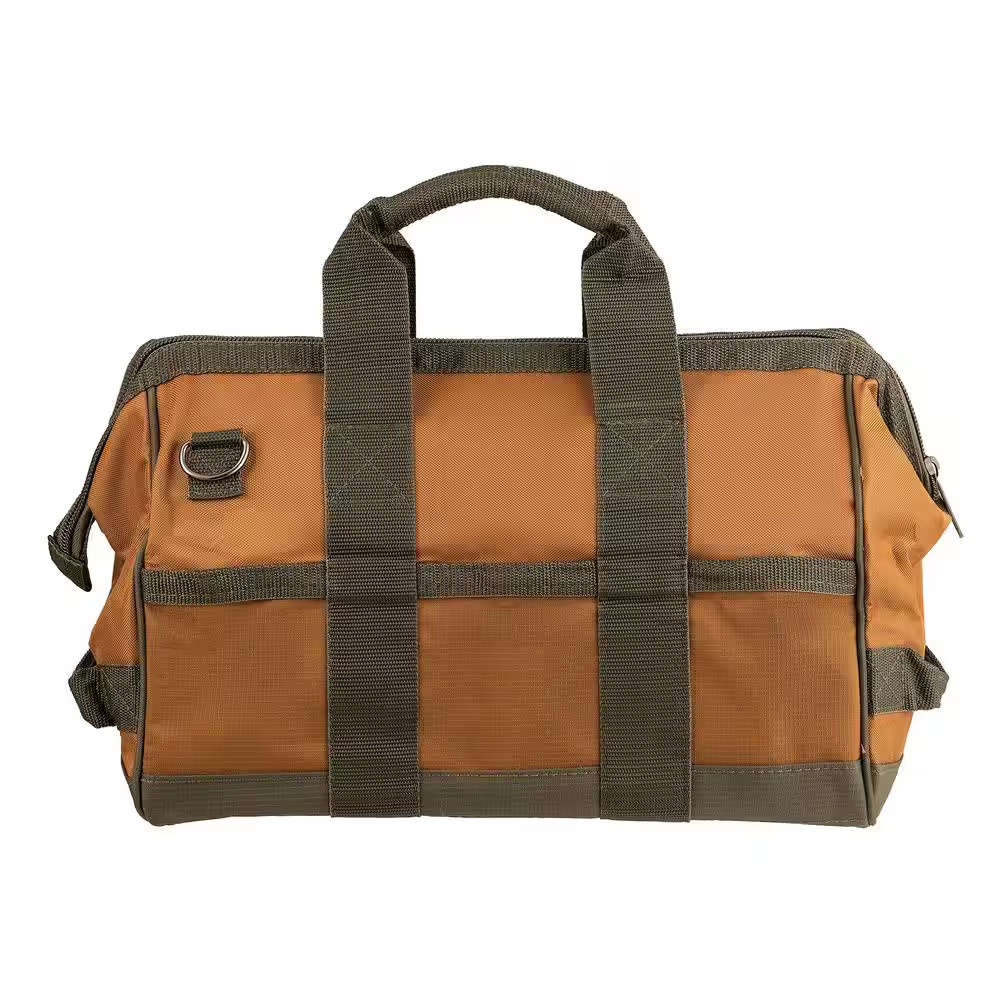 Gatemouth 16 In. Tool Bag in Brown and Green with 16 Pockets