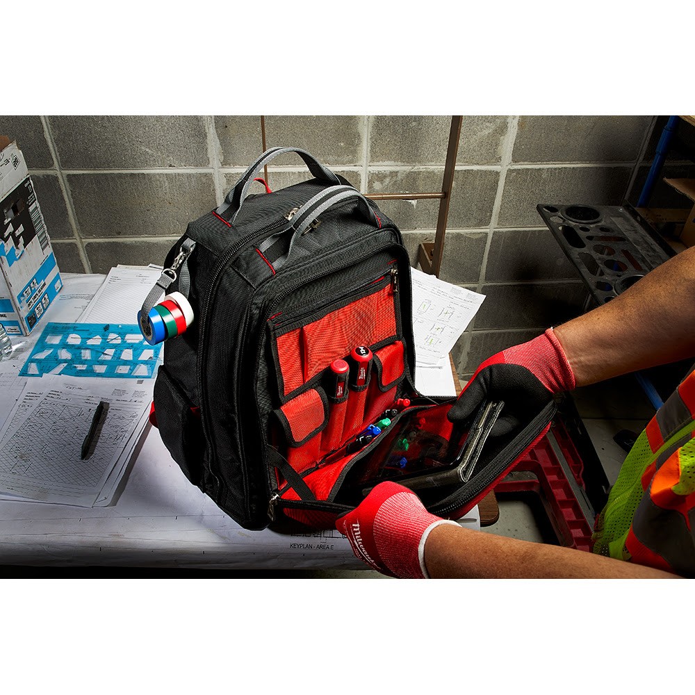 Milwaukee 48-22-8301 PACKOUT Impact Resistant Polymer Backpack, 48 Pockets