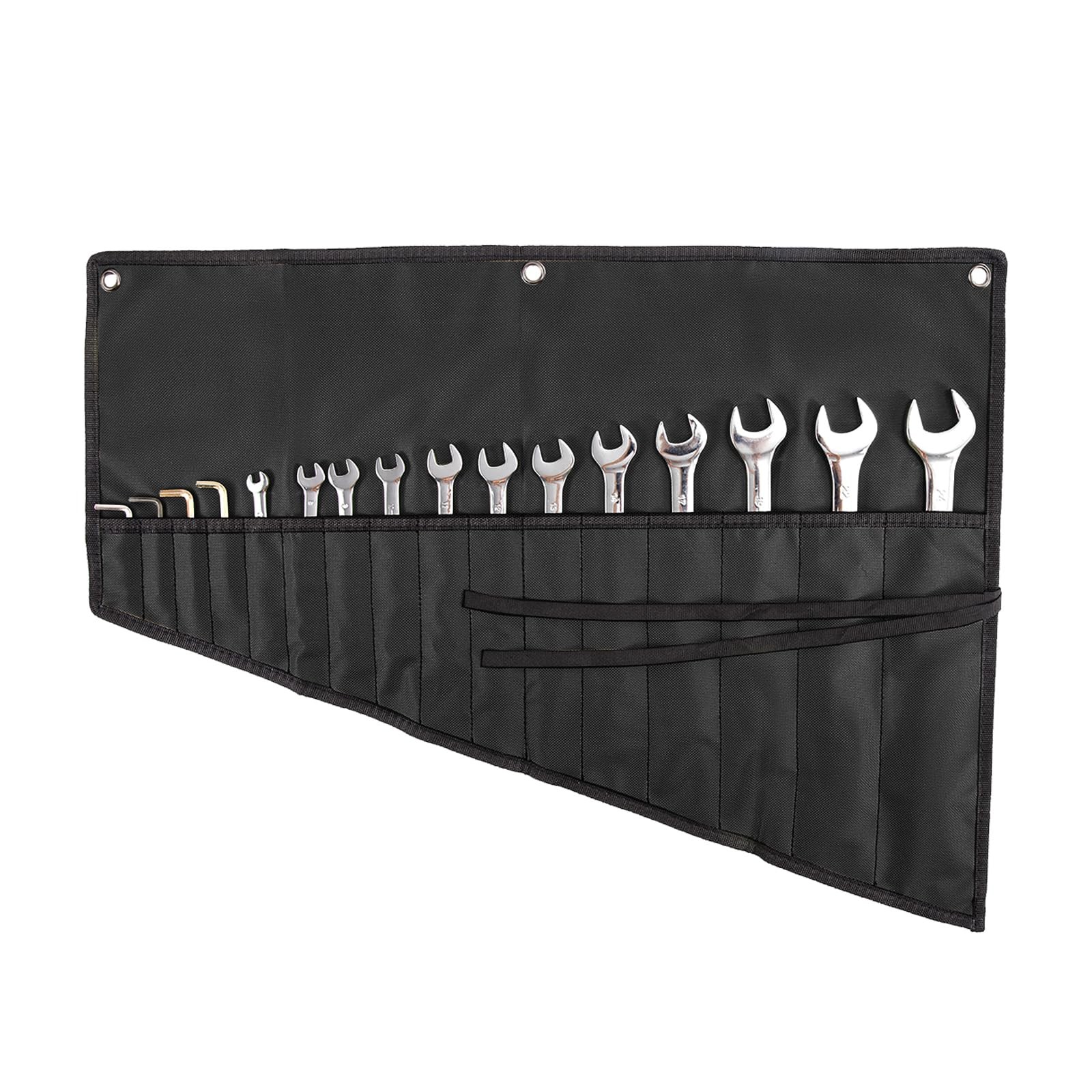 Wrench Organizer,Tool Roll Pouch – 16-Pocket Waterproof Oxford Cloth Wrench Roll