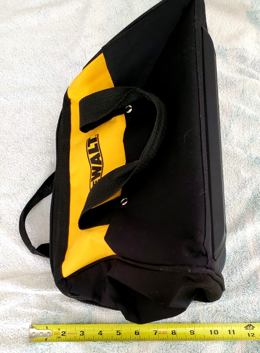Genuine Dewalt Heavy Duty Ballistic Black Yellow Nylon Tool Bag 13” x 9” x 10”