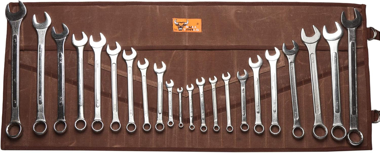 26 Pocket Wrench Organizer Roll-Up Bag Handcrafted Waxed Canvas Tool Pouch Heavy