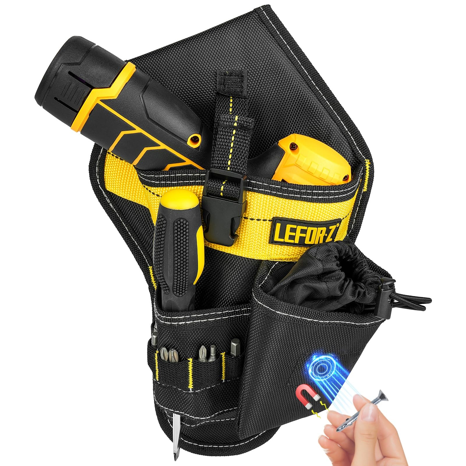 Drill Holster,Heavy-Duty Impact Holster for Tool Belt,Quick Black+Yellow