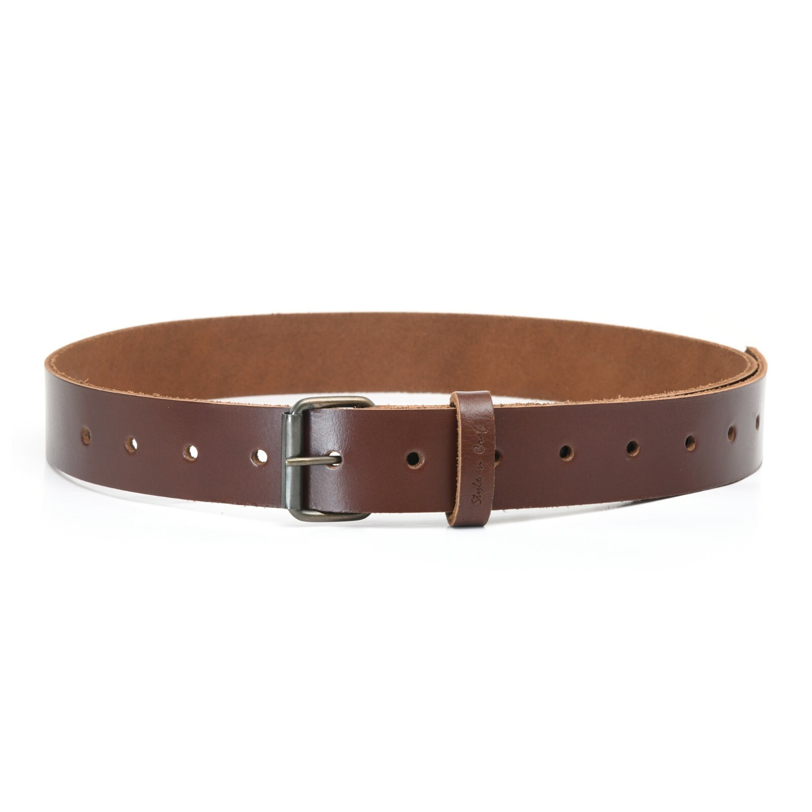 Style n Craft 98051 – 1-1/2″ Wide Work Belt in Dark Tan Heavy Top Grain Leather