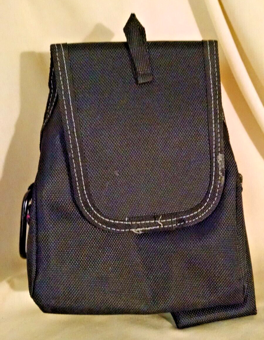 TOOL BELT POUCH BAUER 12 POCKET FRAMERS #58522 BLACK RED POLYESTER CARABINER.