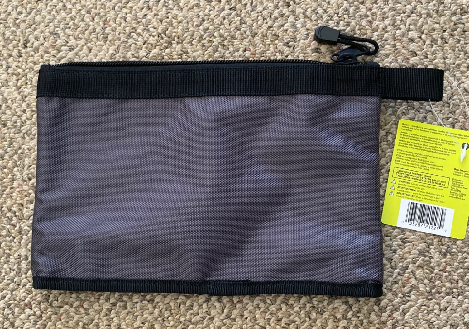 Ryobi Waterproof 12 In. Zipper Utility Pouch for Tools Multi-Purpose Bag Men’s
