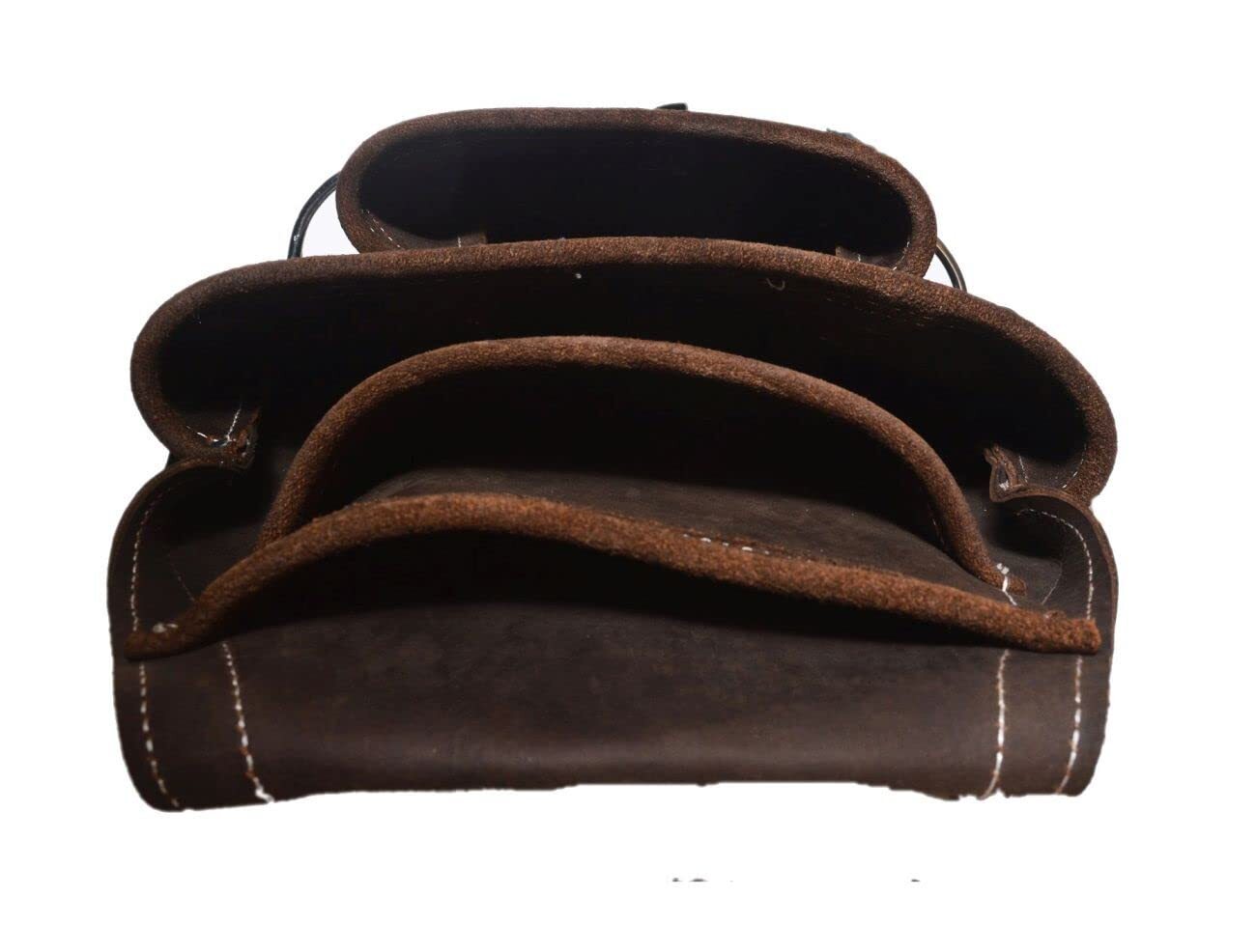20148 10 Pocket Top Grain Leather Tool Bag Oil Tan
