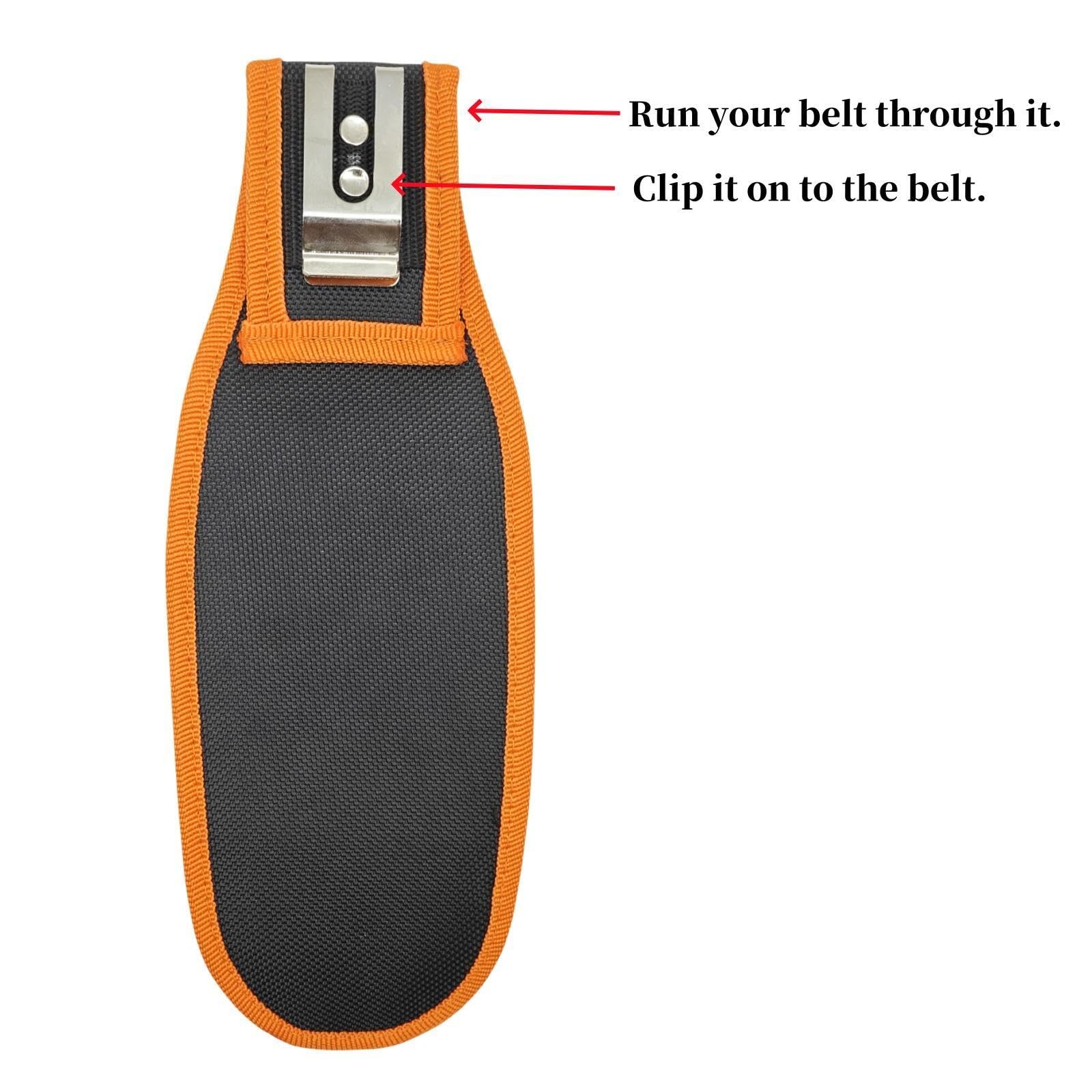 Small Tool Pouches with Belt Clip,Electrician Bag,Tool Orange+Black