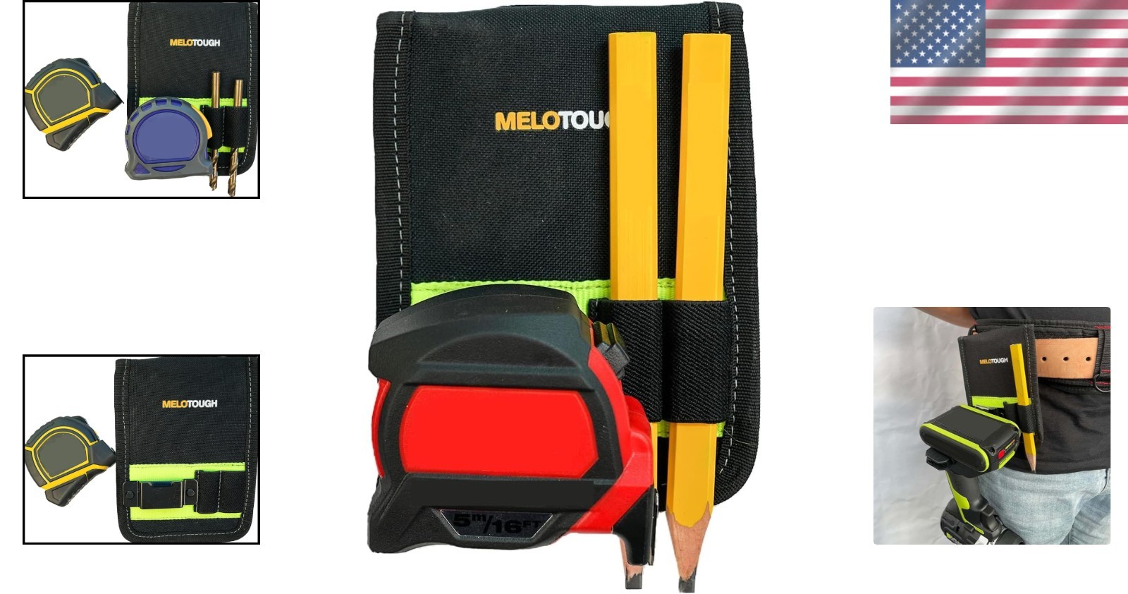 Reflective Tool Belt Hook with Buckle Closure – Organize Your Tools Efficiently