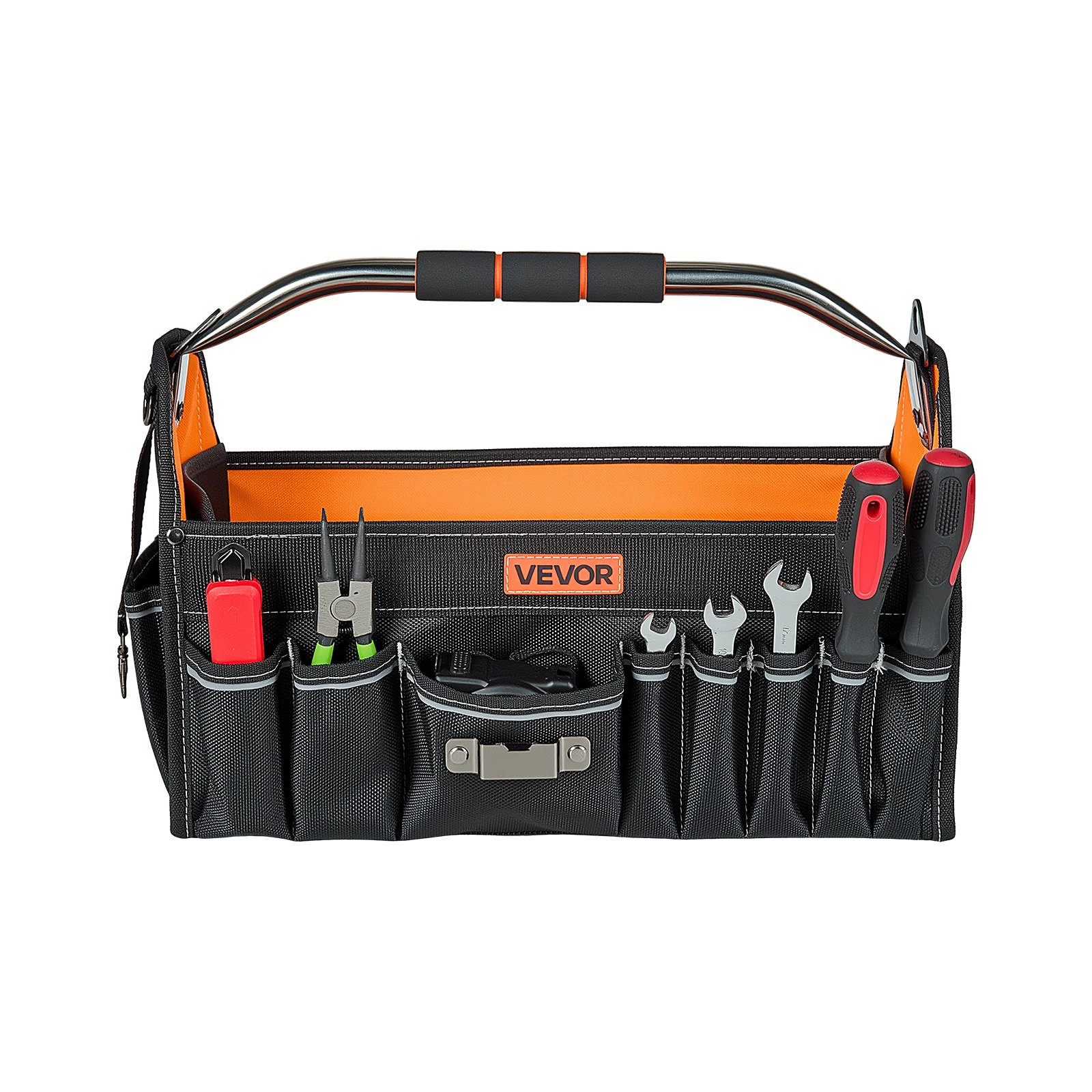 16″ Tool Bag 33 Pocket Open Top Tool Tote Organizer w/ Shoulder Strap