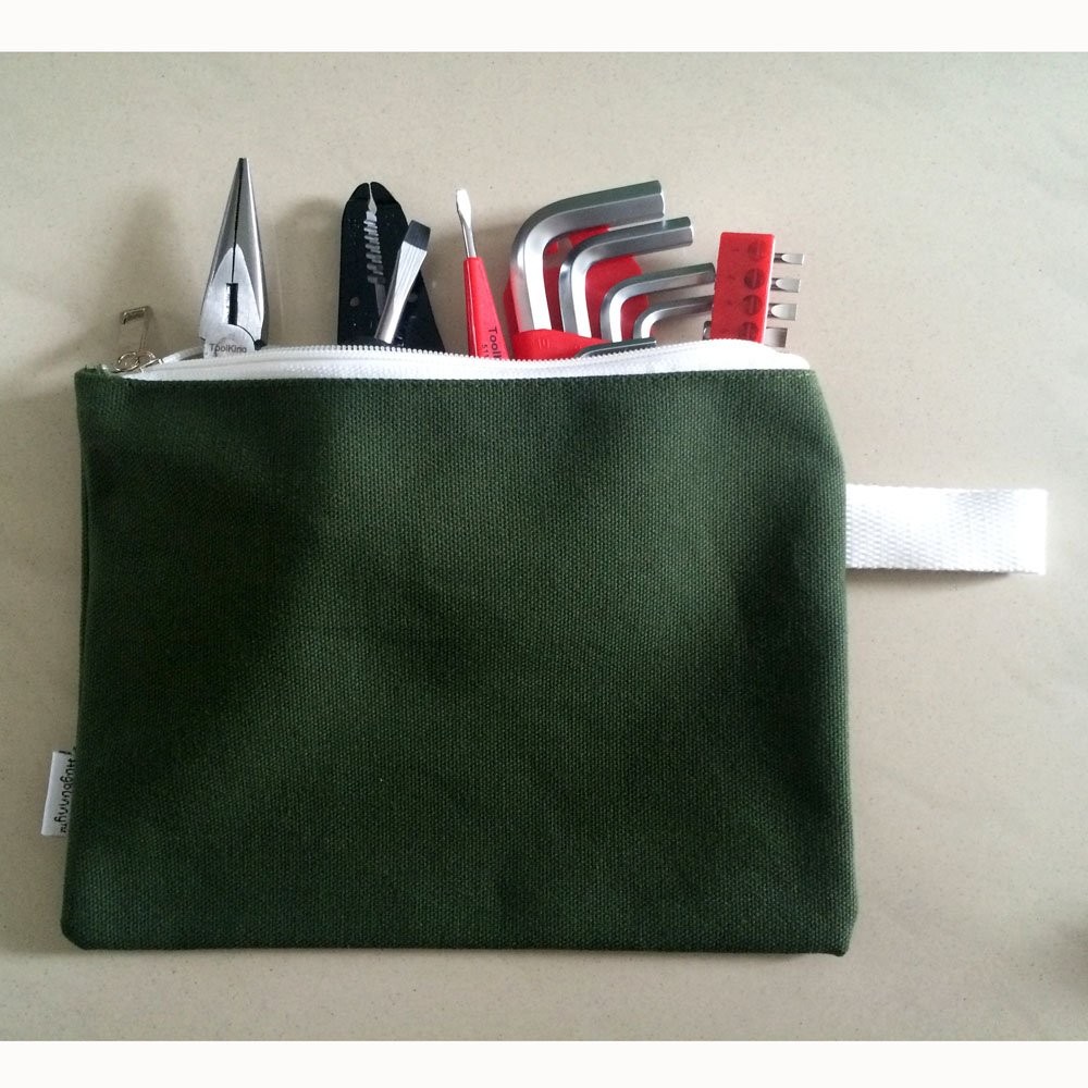 Augbunny 100% Cotton 16oz Heavy Duty Multi-purpose Canvas Zipper Tool Bag