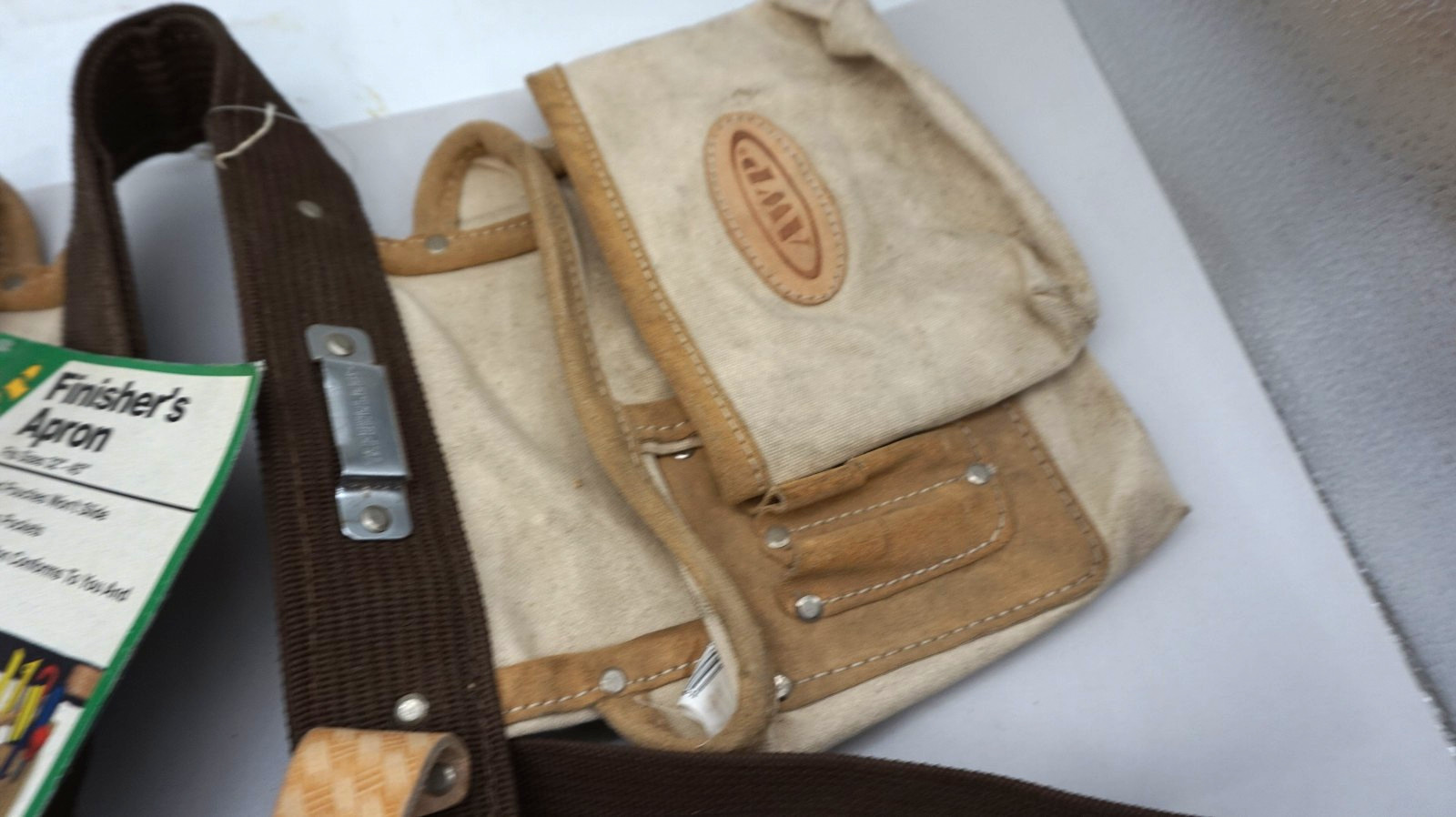 AWP Cotton Canvas Leather Adjustable Work Finisher Tool Belt Pouch Bag New