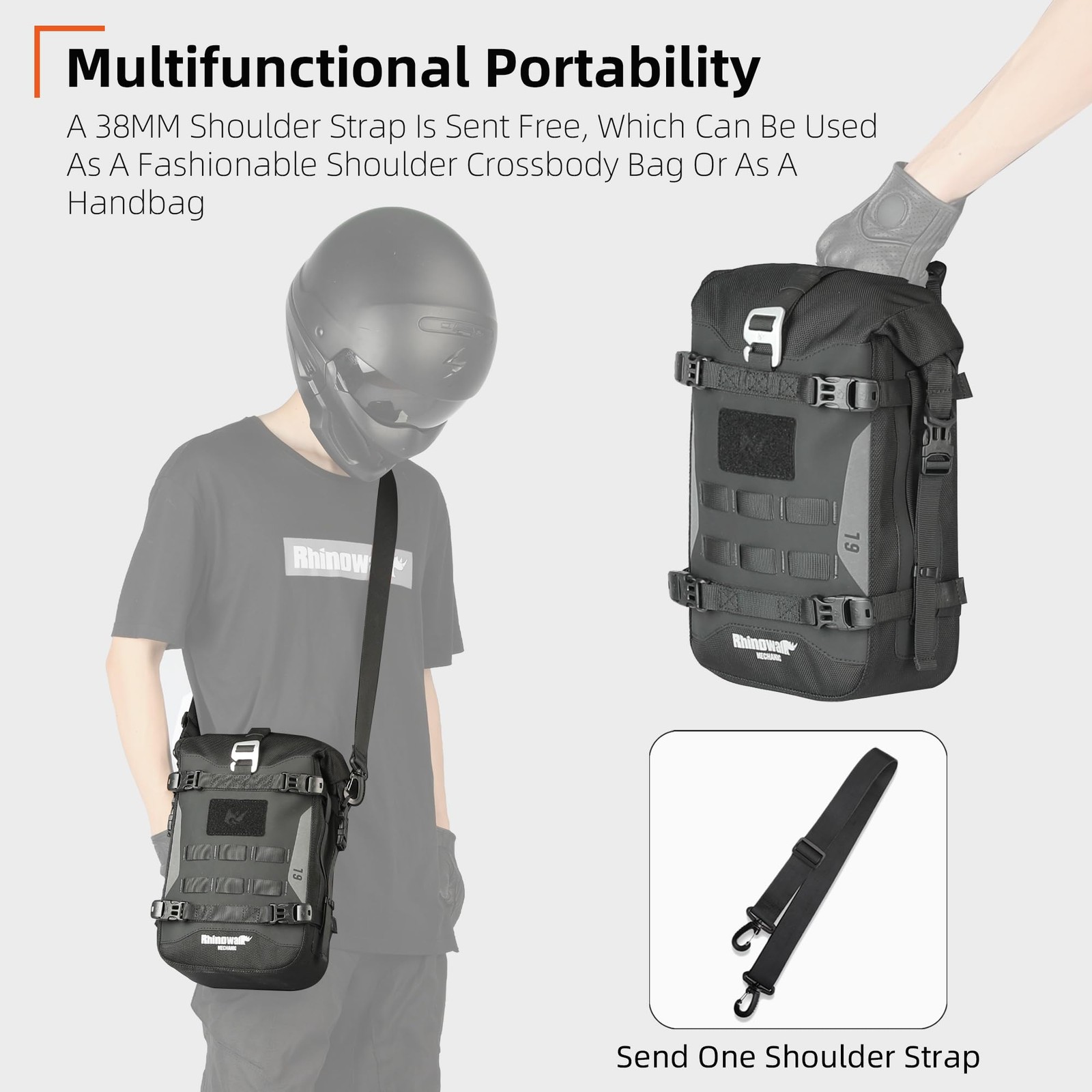 Waterproof Motorcycle Saddle Bag 6L with MOLLE System for Bikes