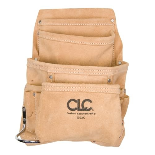 Custom Leathercraft Clc I923X Suede Carpenters Nail And Tool Bag 10 Pocket