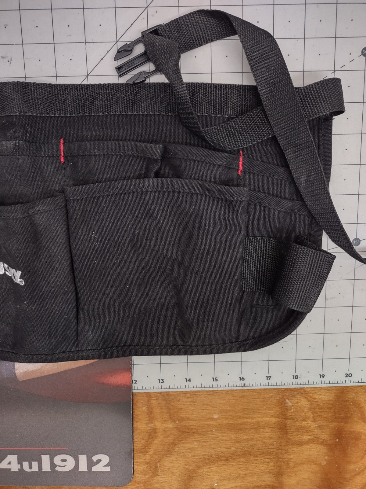 Husky Tool Belt Black Canvas Waist Apron Adjustable Pockets Work Excellent Pre