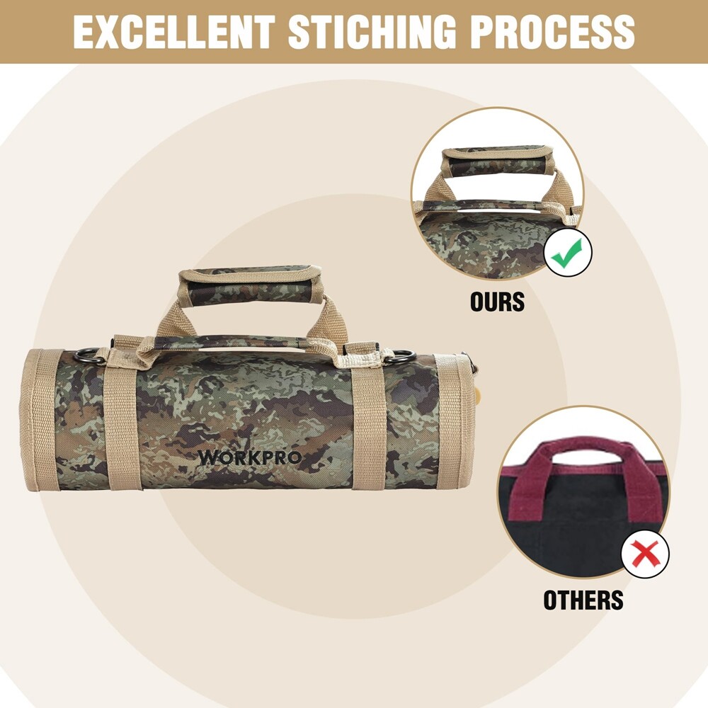 Heavy Duty Roll Up Tool Bag 6 Pockets Tool Organizer Tool Roll Organizer