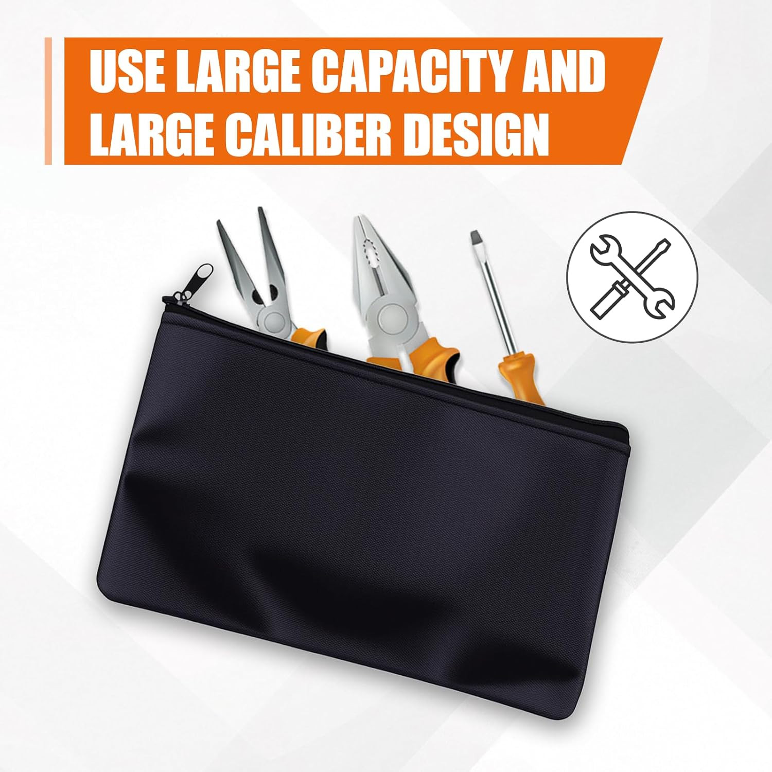 2PCS Car Tool Pouches with Zipper, Universal Oxford Cloth Waterproof Small Wrenc