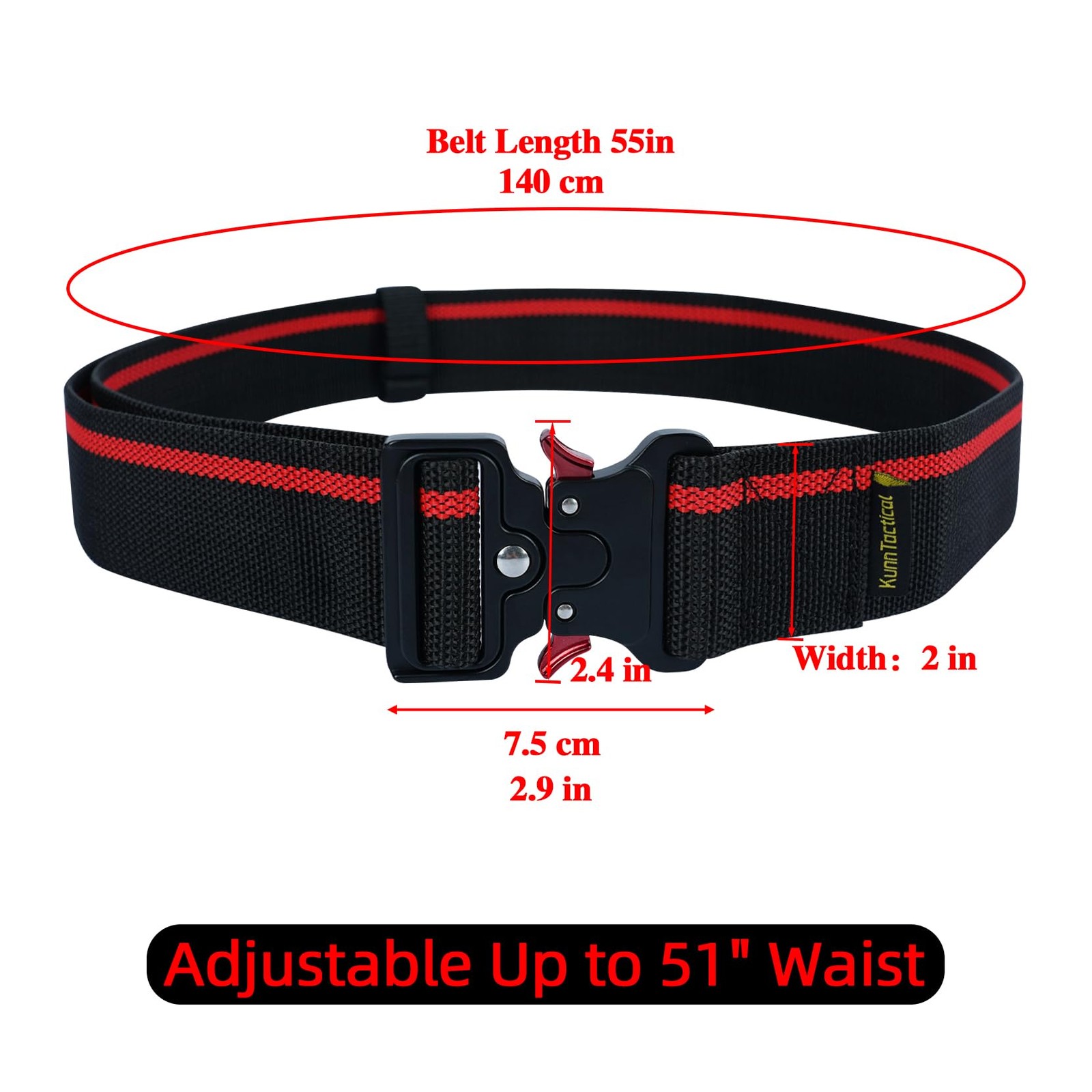Work Belt 2-Inch Wide Quick Release Buckle Heavy Duty Multi-Purpose Men’s Bel…