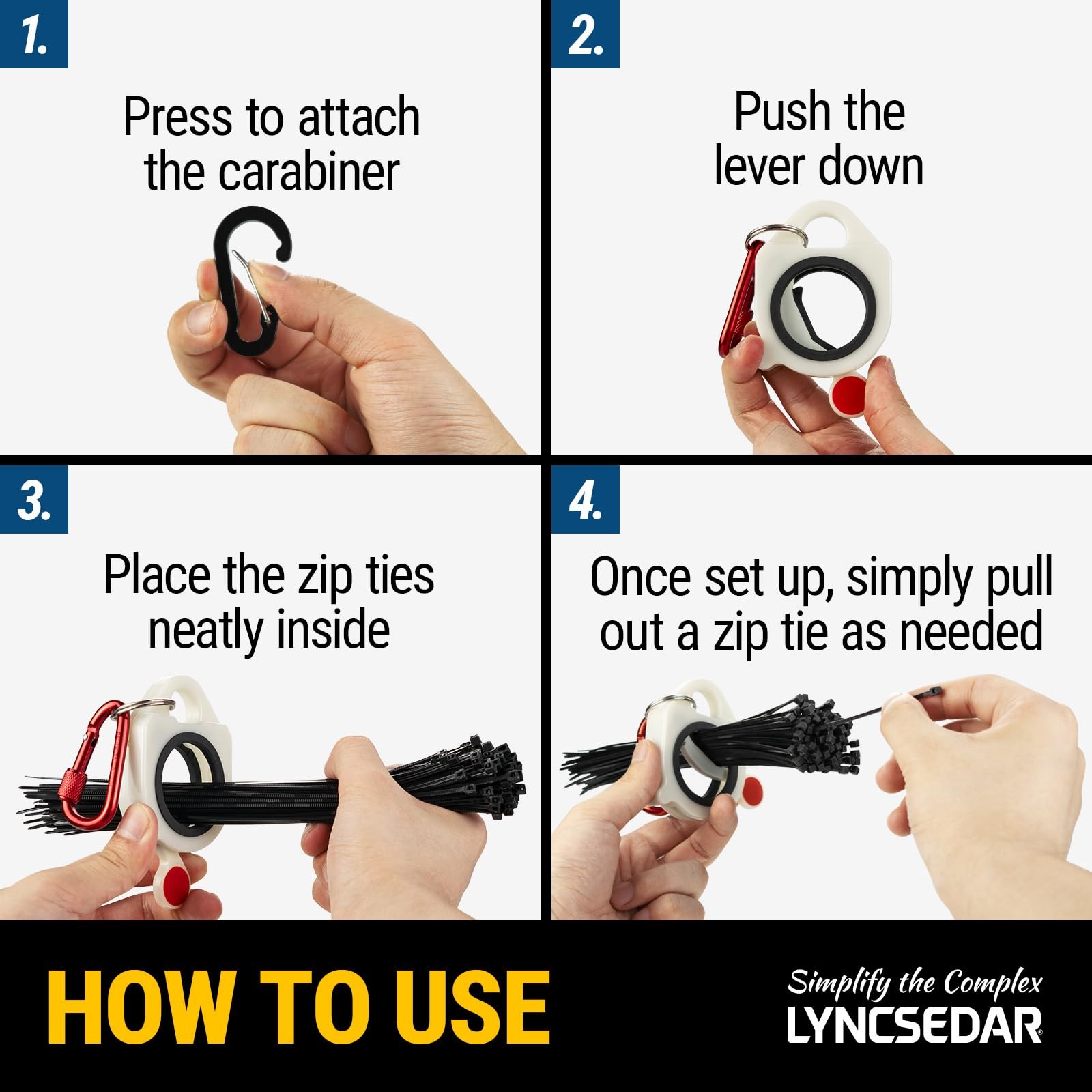 LYNCSEDAR Zip Tie Holder, 2-Pack White Cable Holder 2-Pack,