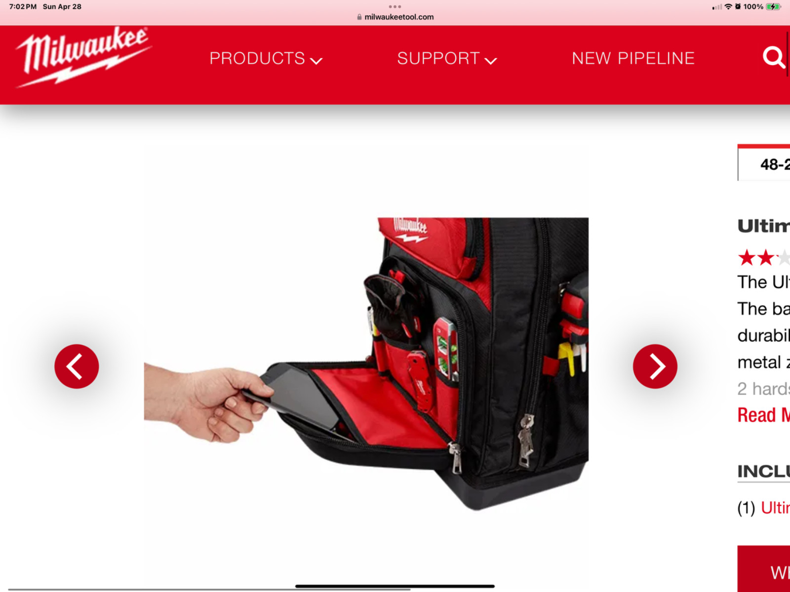 Milwaukee 48-22-8201 Ultimate Jobsite Backpack
