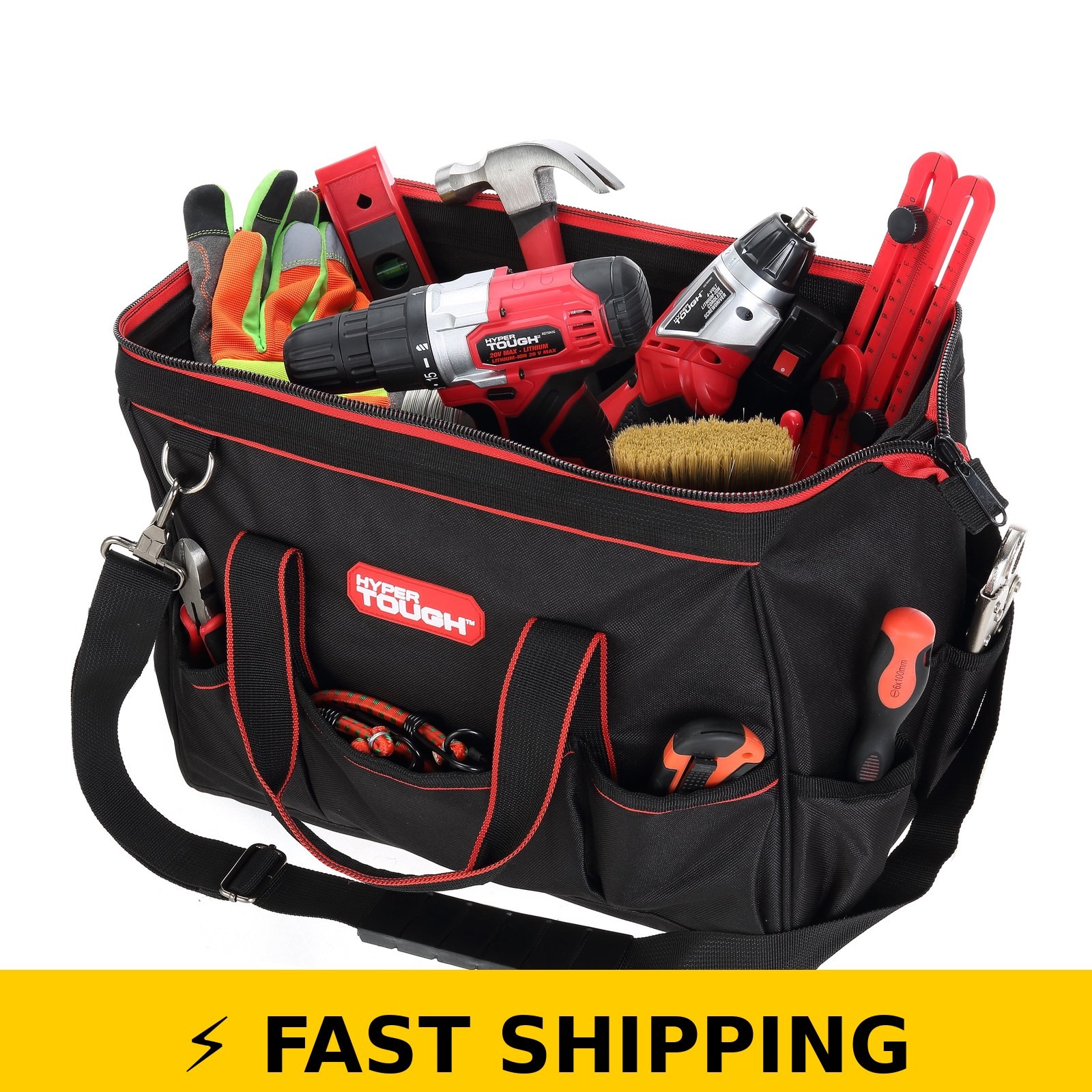 Hyper Tough 15″ Large Mouth Tool Bag