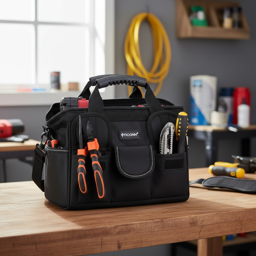 Functional Heavy-Duty Tool Bag with Wide Mouth Opening – Ergonomic 12″ Design