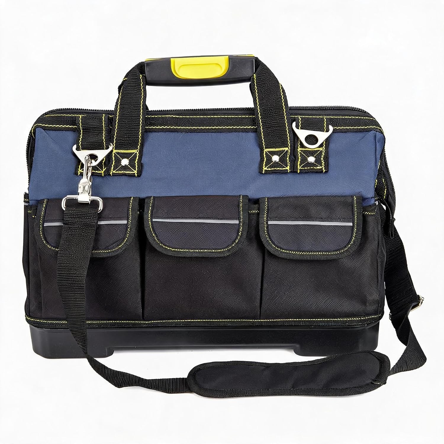 19in Heavy Duty Tool Bag Wide Mouth Oxford Tote Waterproof Molded Base