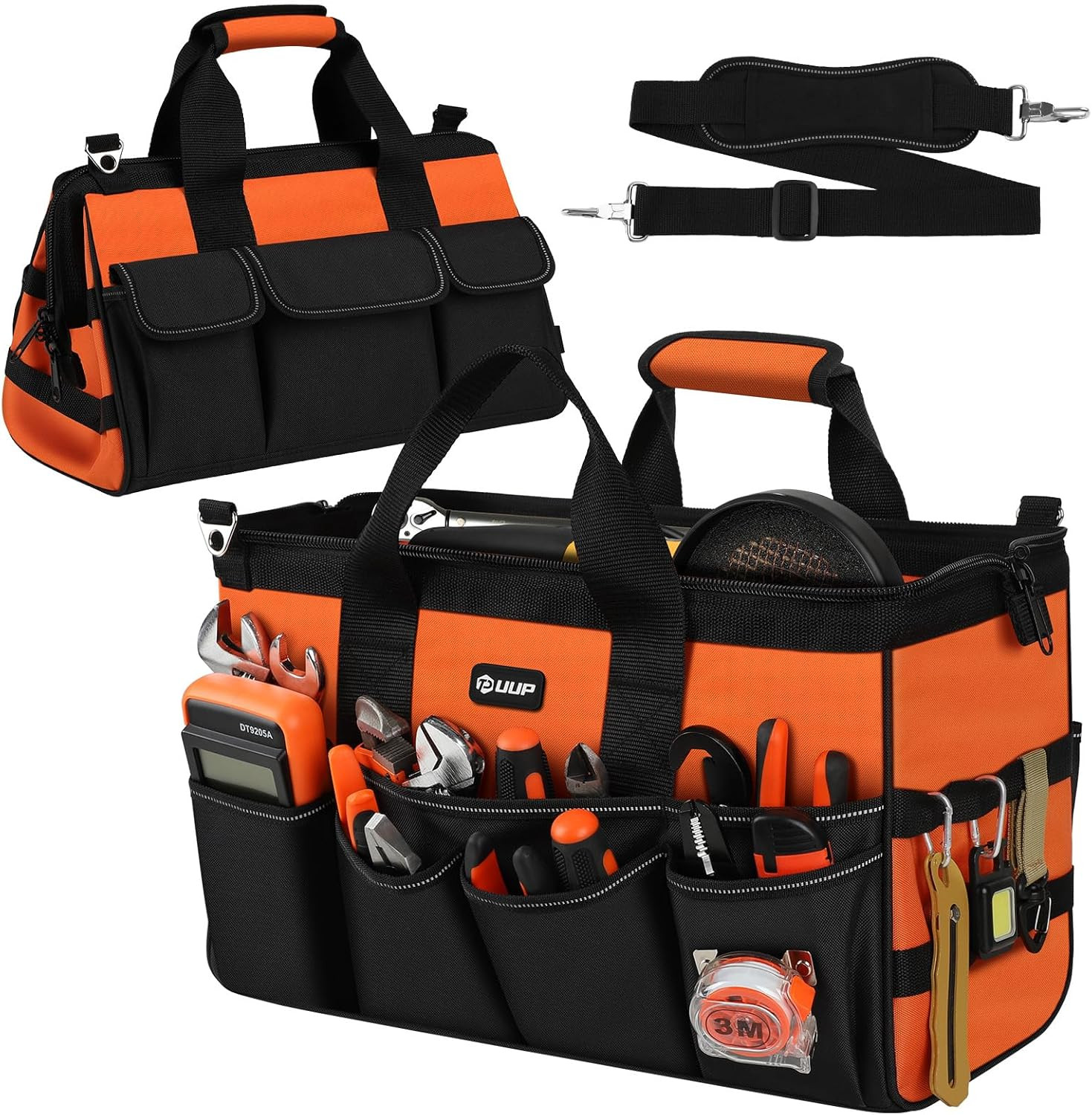 Heavy Duty Tool Bag 18-Inch, 16-Pocket Portable Soft Tool Box Organizer Storage,