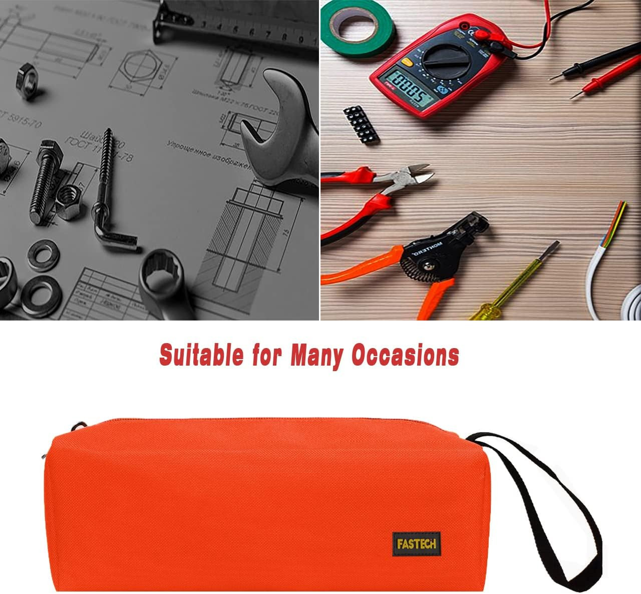 1-Pack Zipper Utility Tool Bag, Small Zipper Bags/Multi-purpose Tool Pouch Tote