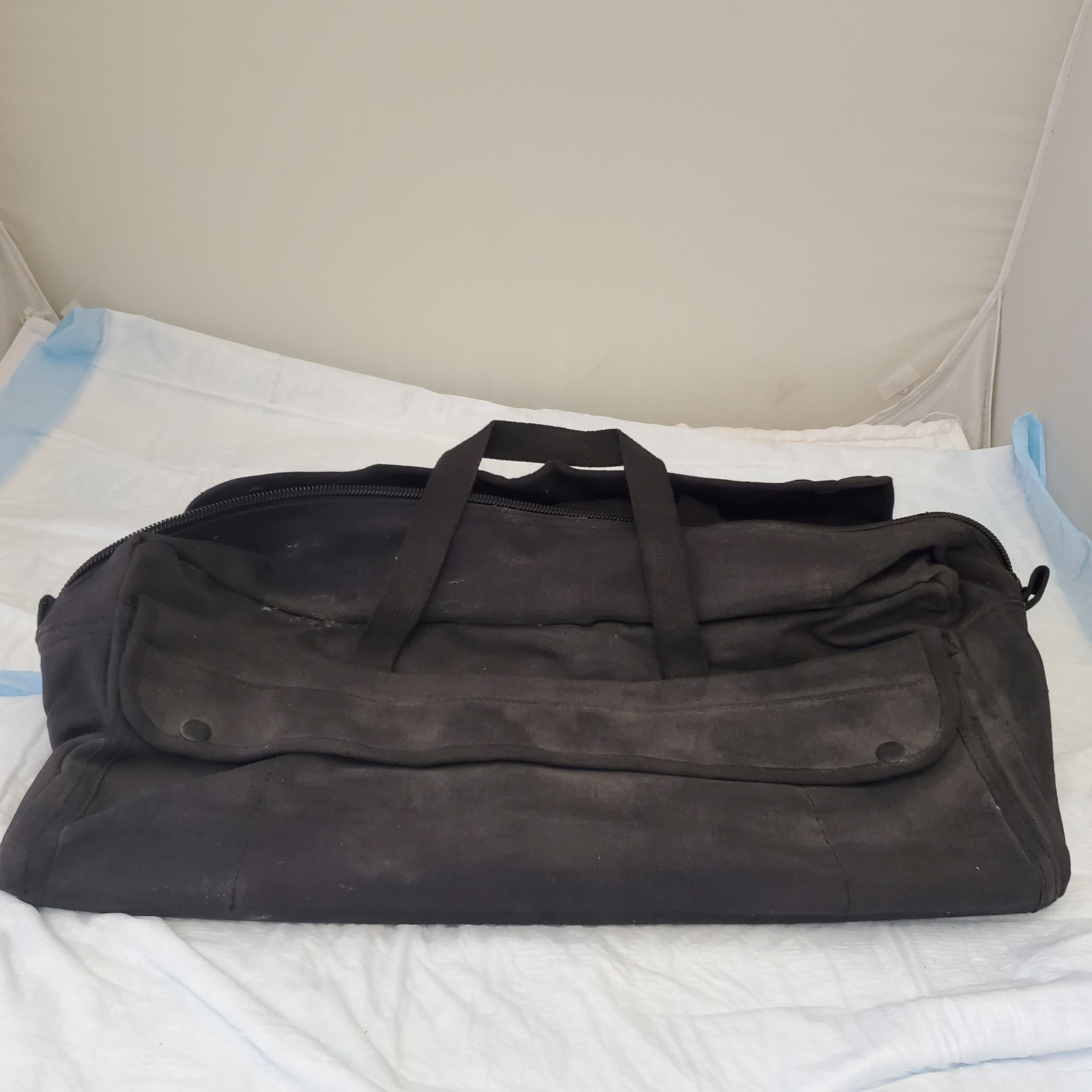 Large Mouth Shoulder Strap Pockets Zipper Tool Bag