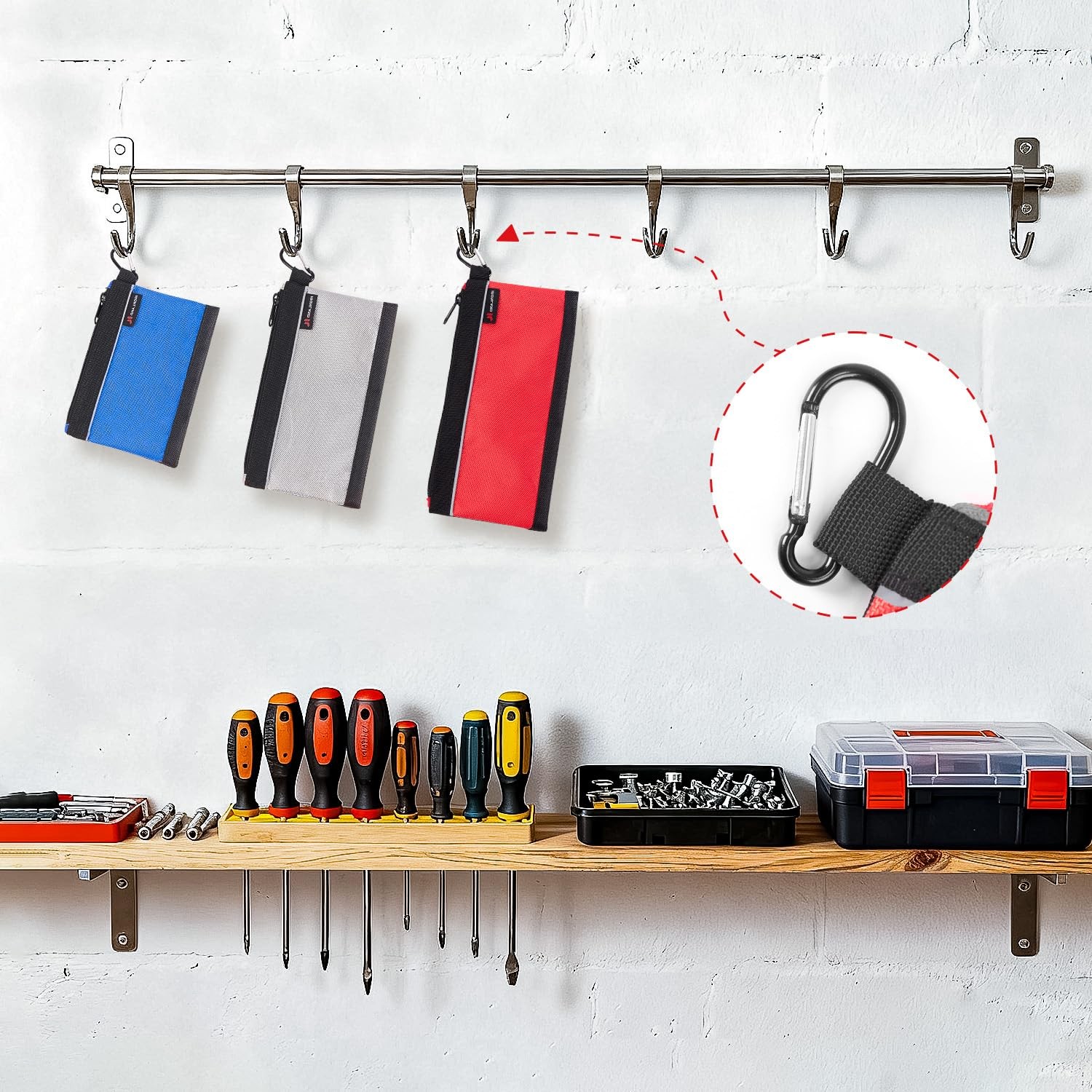 Small Tool Pouches with Zipper Premium Small Tool Bags Waterproof 1680D Pouch…