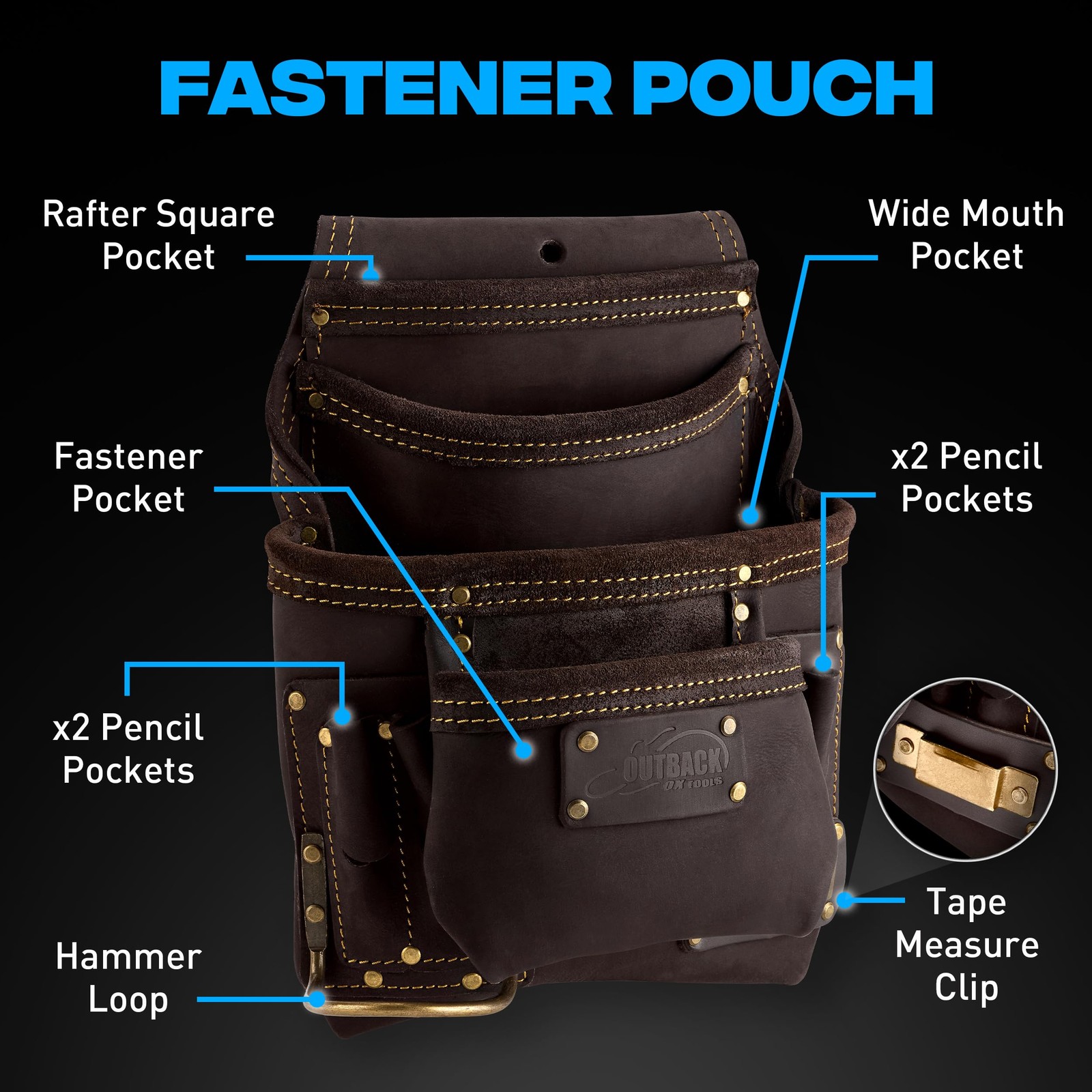 Pro Oil Tanned Leather Tool Belt with Padded Suspenders Leather Carpenter Tool B