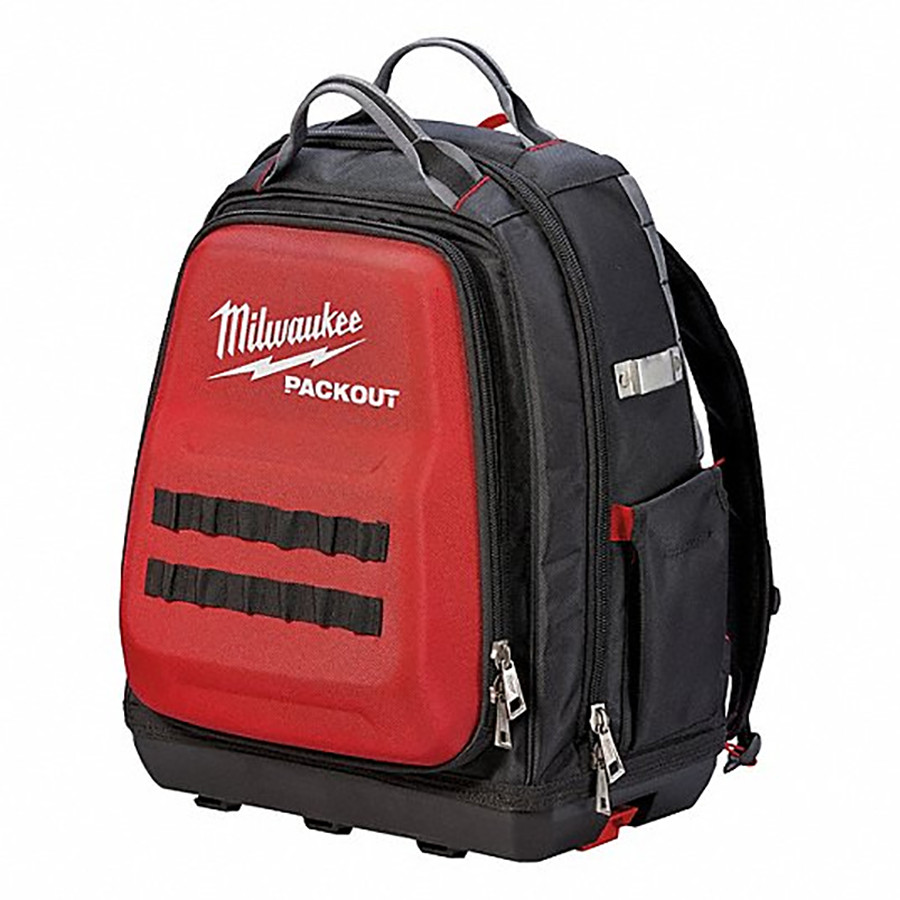 MILWAUKEE 48-22-8301 PACKOUT Tool Backpack: 15 in W x 10 5/16 in D x 19 in H, Ba