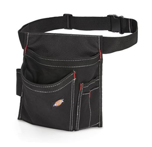 5-Pocket Single Side Tool Belt Pouch/Work Apron, Durable Canvas 1 Unit Black