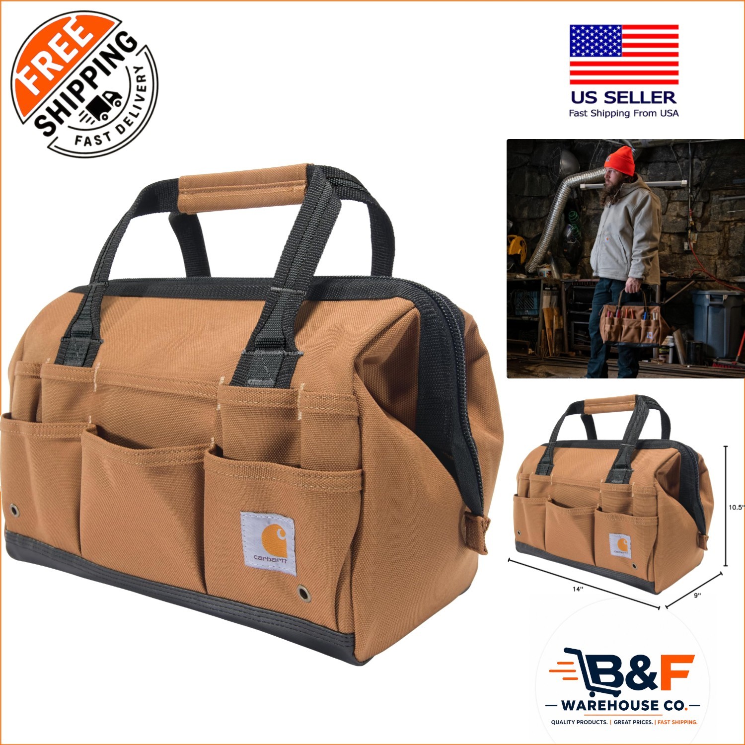 Onsite 14-Inch Tool Bag: 26 Pocket Design with Adjustable Strap & Internal Frame