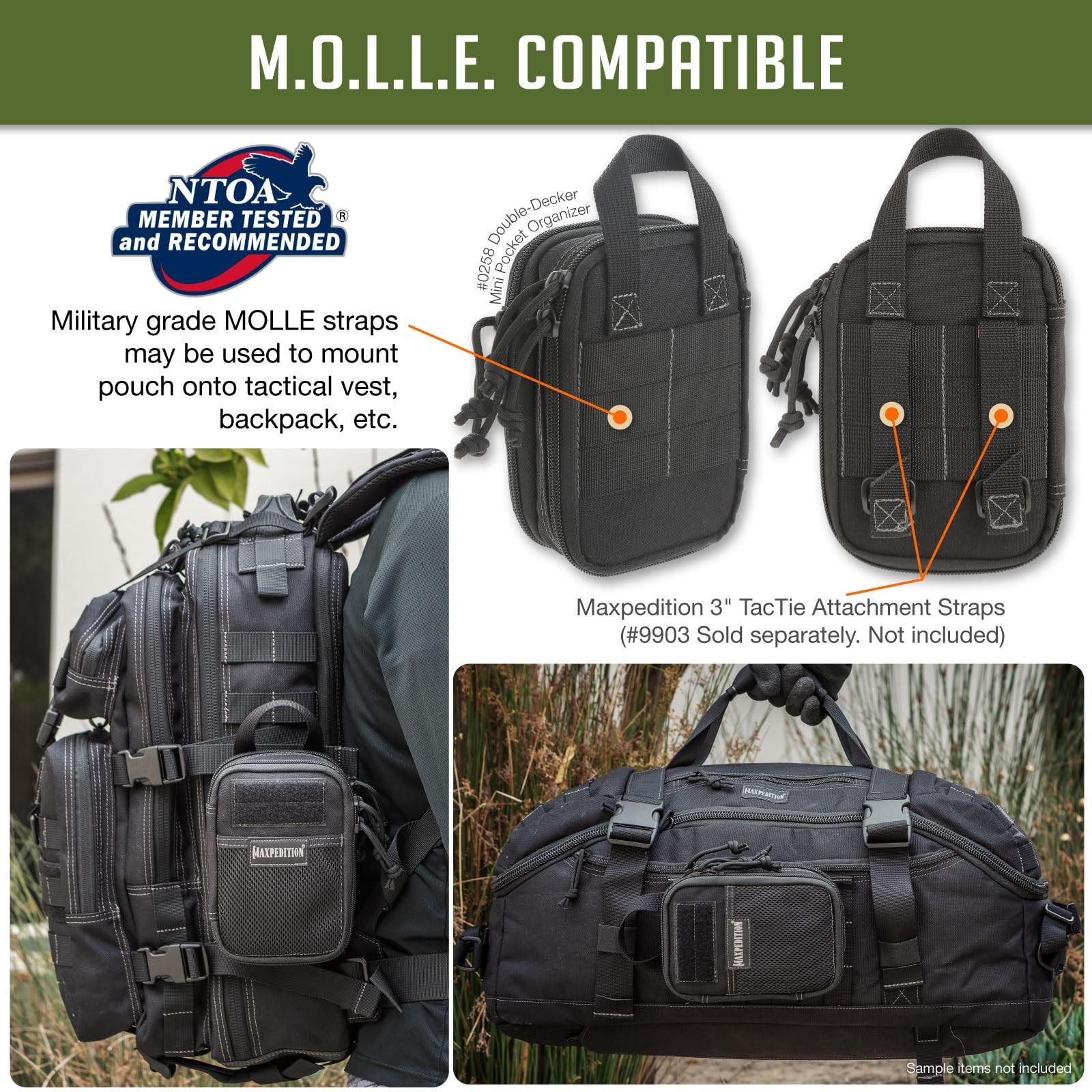 Maxpedition Double-Decker Mini Pocket Organizer MOLLE Tactical Pouch Black