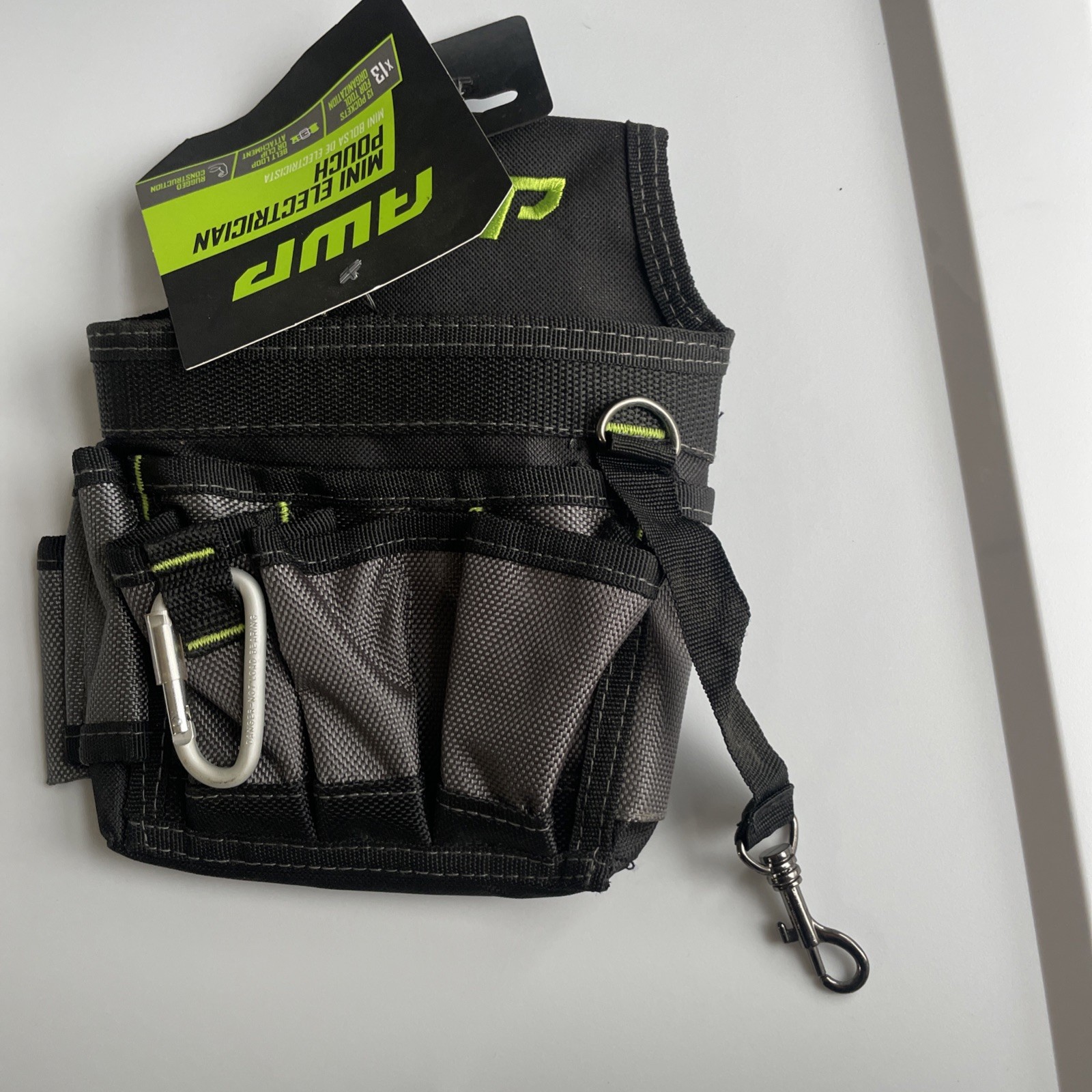 AWP 673332 Mini Electrician Nylon Tool Pouch 13 Pockets-Belt Loop-Clip