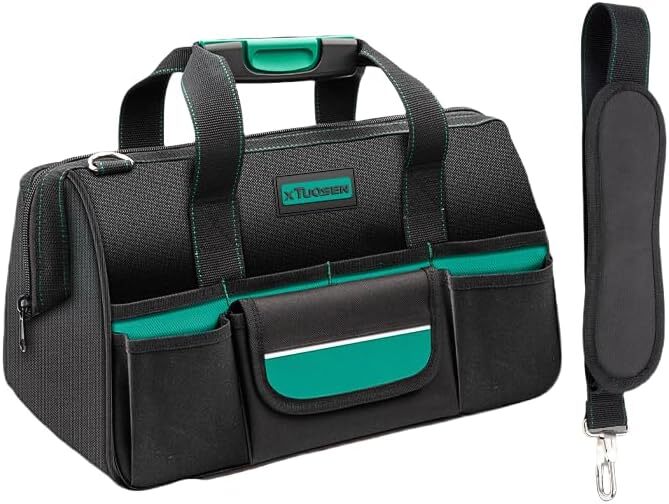 Tool Bag Heavy Duty 16.5-Inch with 16 Pockets Portable Handle Adjustable Shoulde