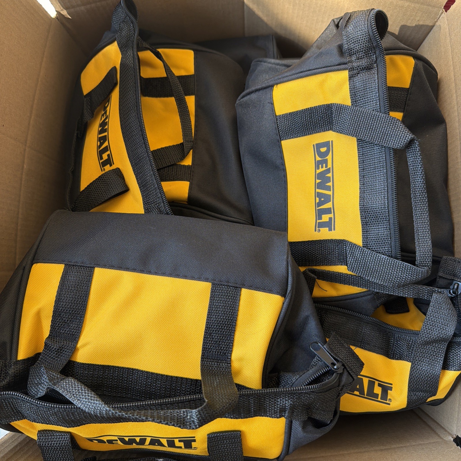 LOT OF 10- DeWalt 9″ X 9″ X 8″ Small Canvas Tool Bag. 10 BAGS