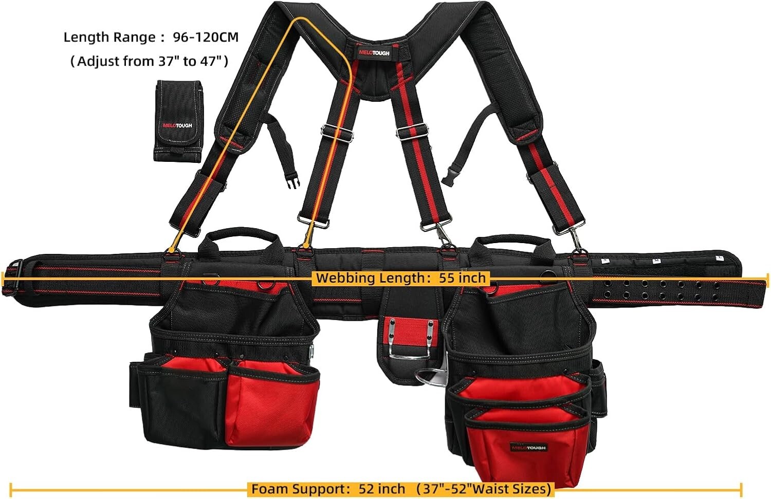 Professional Carpenter’s Rig: Multi-Function Tool Belt & Heavy Duty Suspenders=`