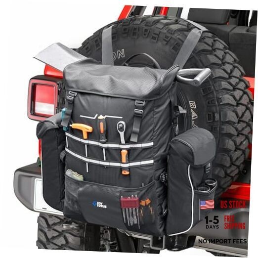 Spare Tire Storage Bag, 52L with 6L Side Bags, Heavy Duty Luggage for