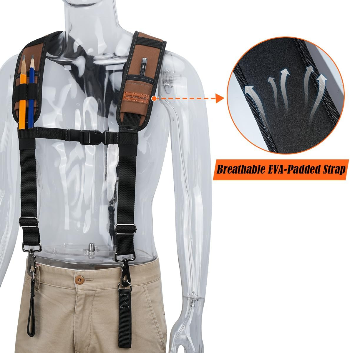 Heavy Duty Tool Belt Suspender, Comfy Padded Tool Belt Suspenders