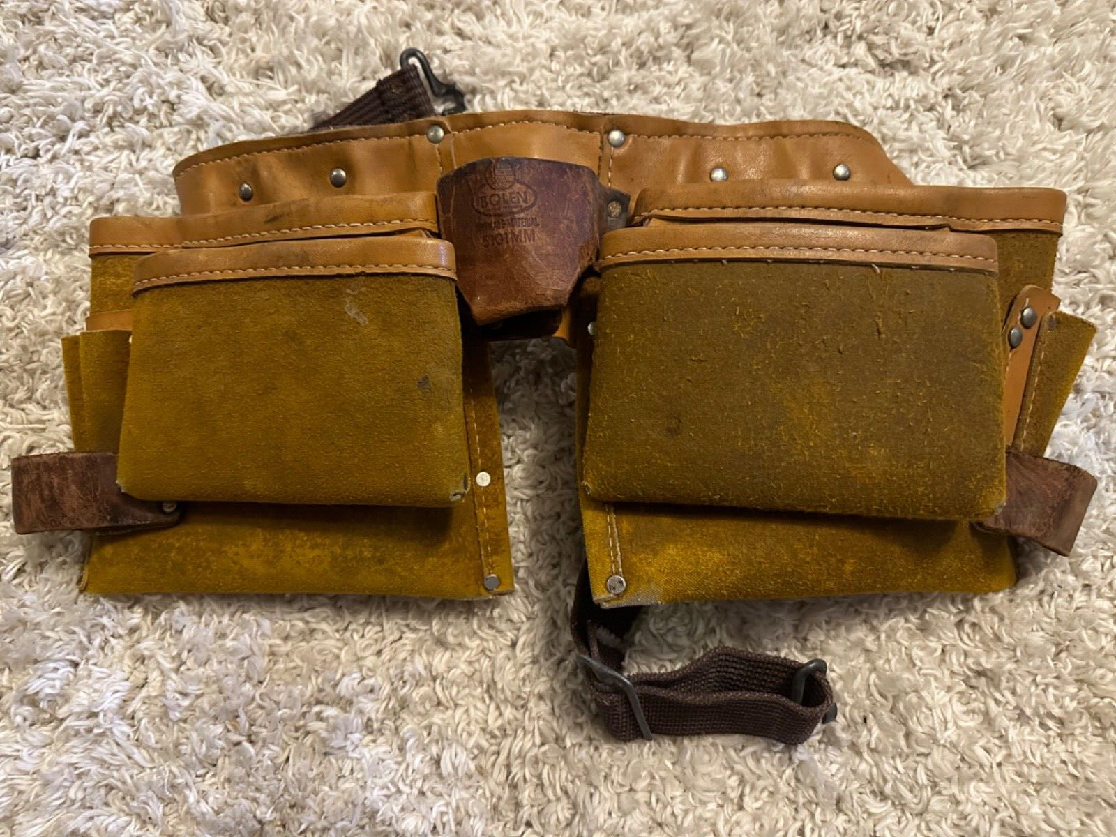 Leather Tool Belt measured belt as shown at 40 inches