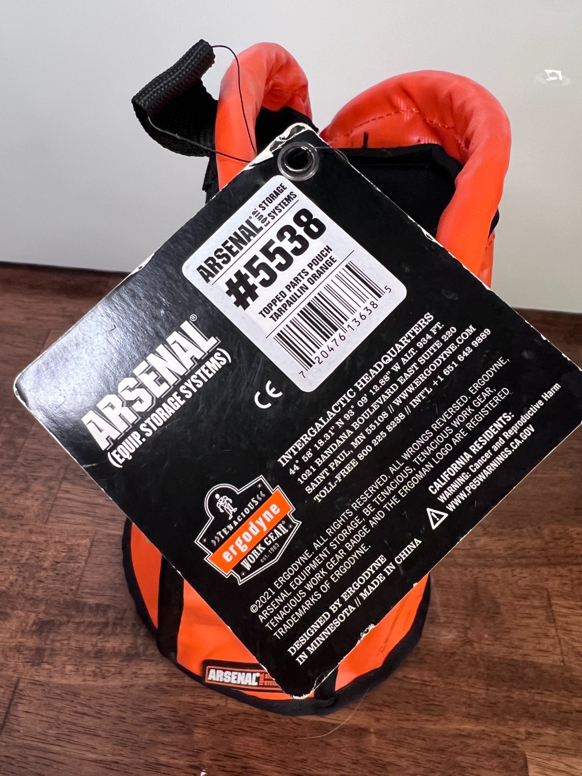 Ergodyne 13638 Arsenal 5538 Topped Parts Pouch – Tarpaulin, Orange W/ Lanyards