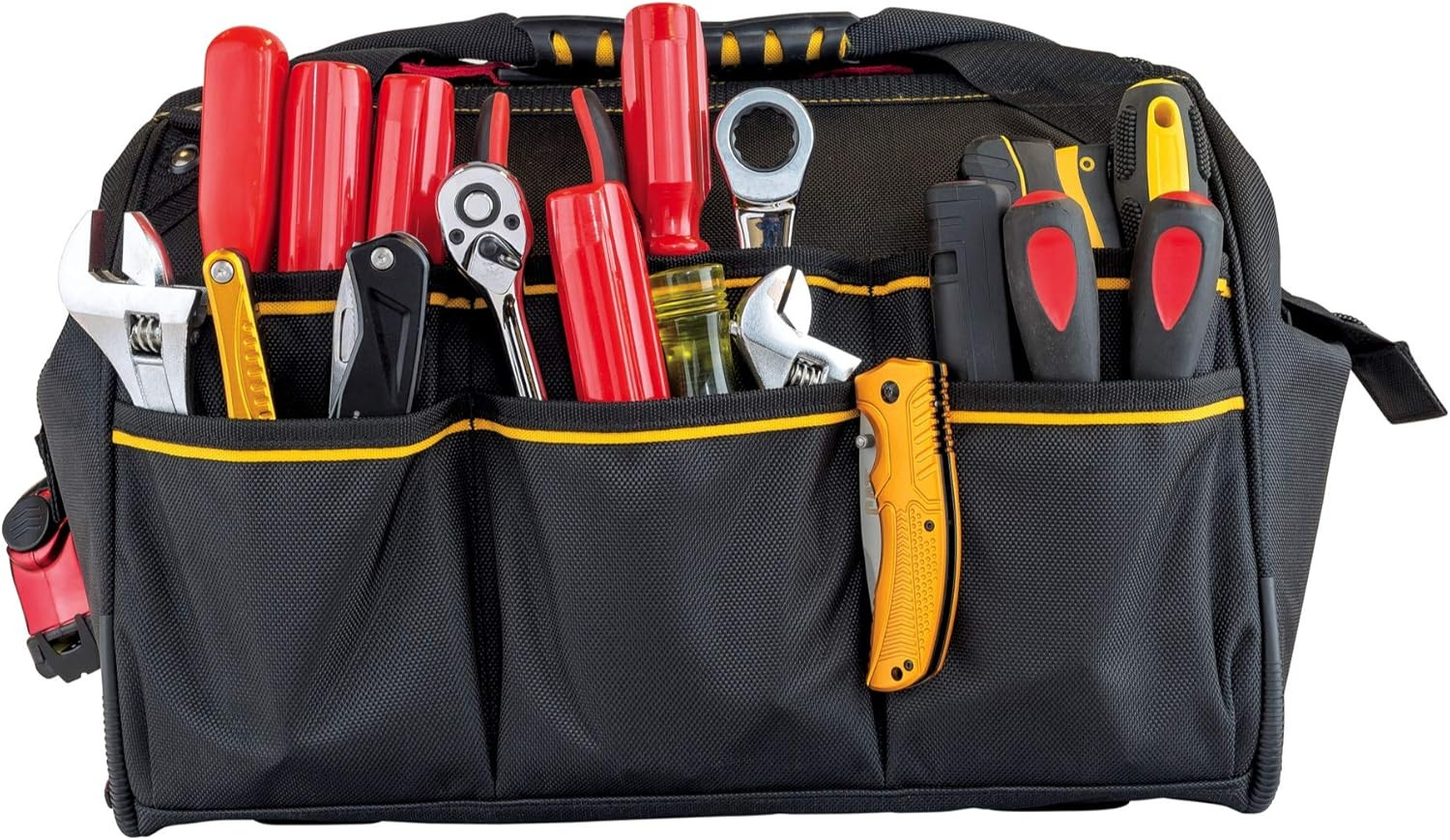 16″ Pro Tool Bag – 18 Pockets, Water-Resistant, Adjustable Strap