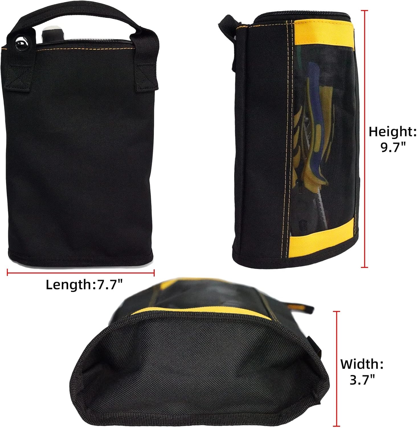 MELOTOUGH Canvas Zipper Tool Pouch Bag -Fastener Small, Yellow 1pack