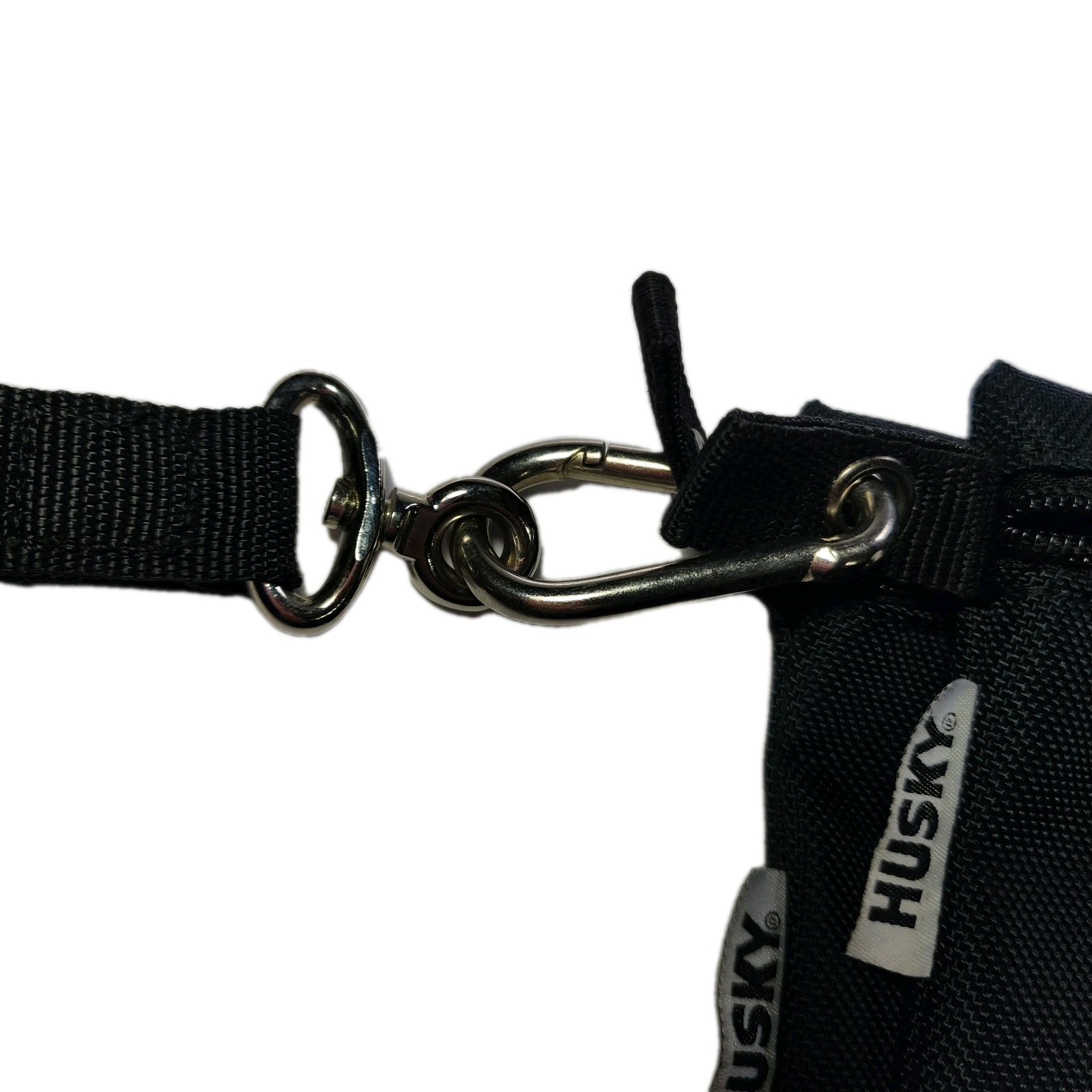 2 Husky Zipper Storage Pouches Work With Hook And Velcro Strap Set Mesh Strip
