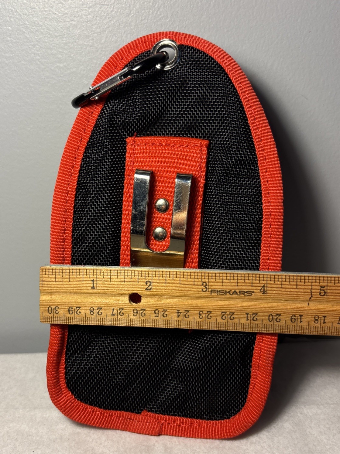 Husky Black/Red Fabric Tool Pouch Belt Clip with Carabiner Clip New-No Tags