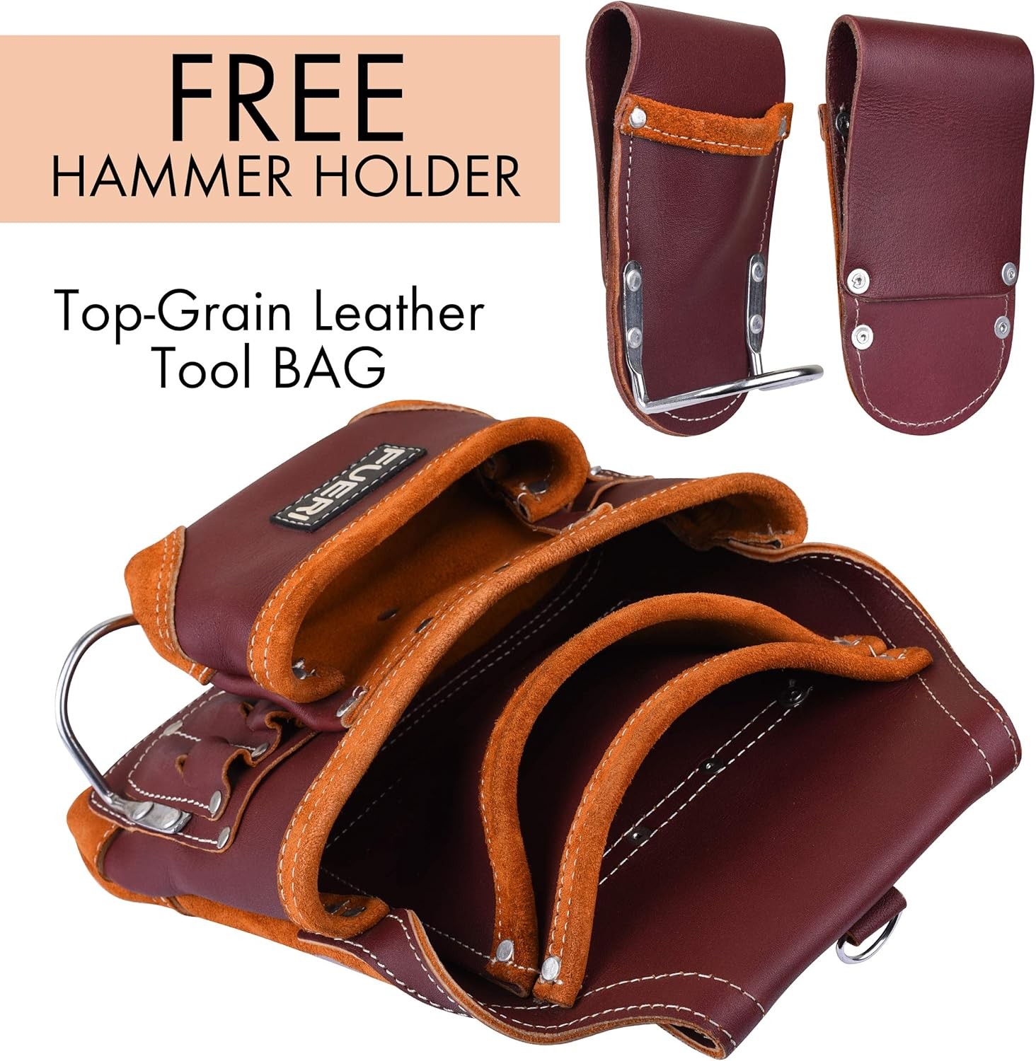 Professional 10 Pocket Carpenter Tool Pouch Framers Bag Heavy Duty Premium Grain