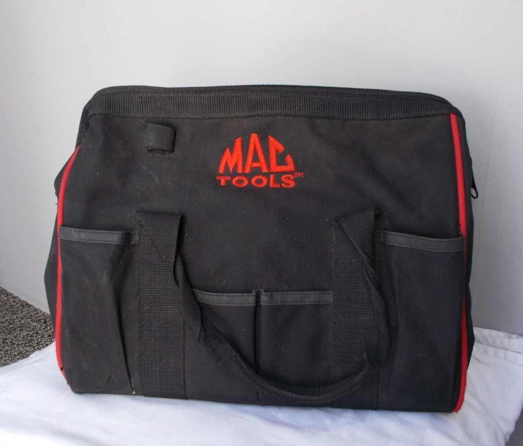 Mac Tools Small TOOL BAG Black W Red Embroidered Logo 14” with Pockets
